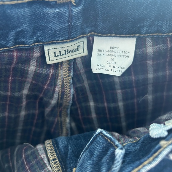 L.L. Bean Boys Size 10 Flannel Lined Kids Blue Jeans - Picture 2 of 4